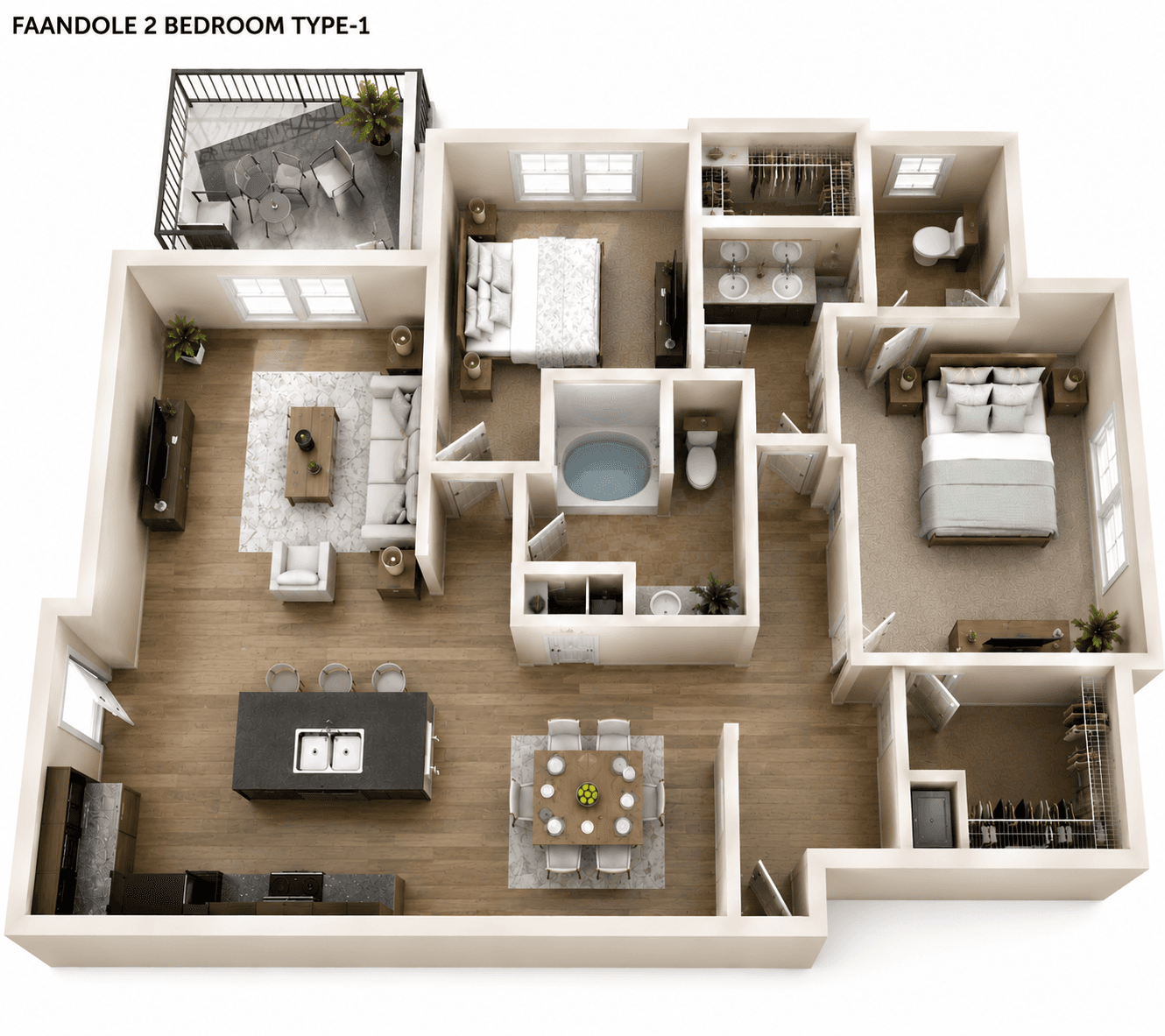 2-Bedroom: Type 1